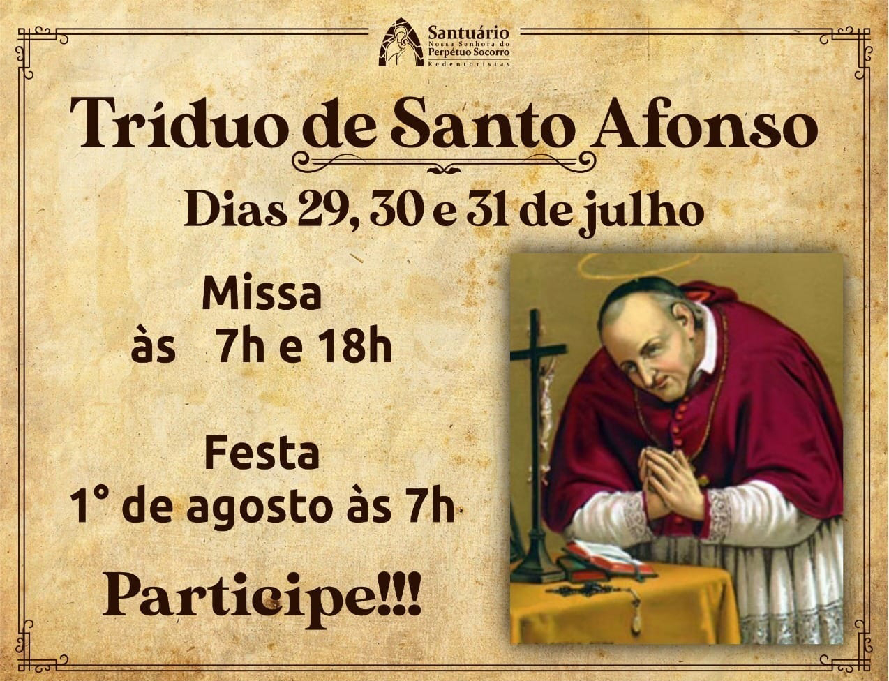 Santo do Dia 01 de agosto - Santo Afonso Maria de Ligório 